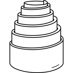 Industrial volute spring. Vector outline illustration.