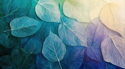 Abstract Leaf Pattern in Vibrant Hues