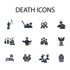 death icon set.vector.Editable stroke.linear style sign for use web design,logo.Symbol illustration.