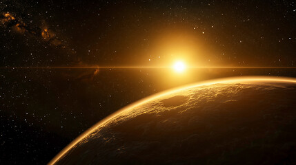 Obraz premium Stunning Solar Eclipse with Glowing Corona and Darkened Planet