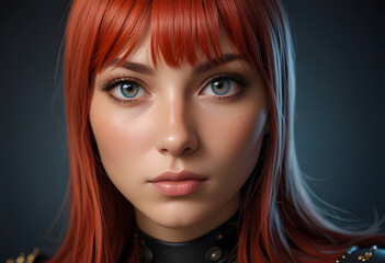 Fototapeta premium portrait of red-haired woman