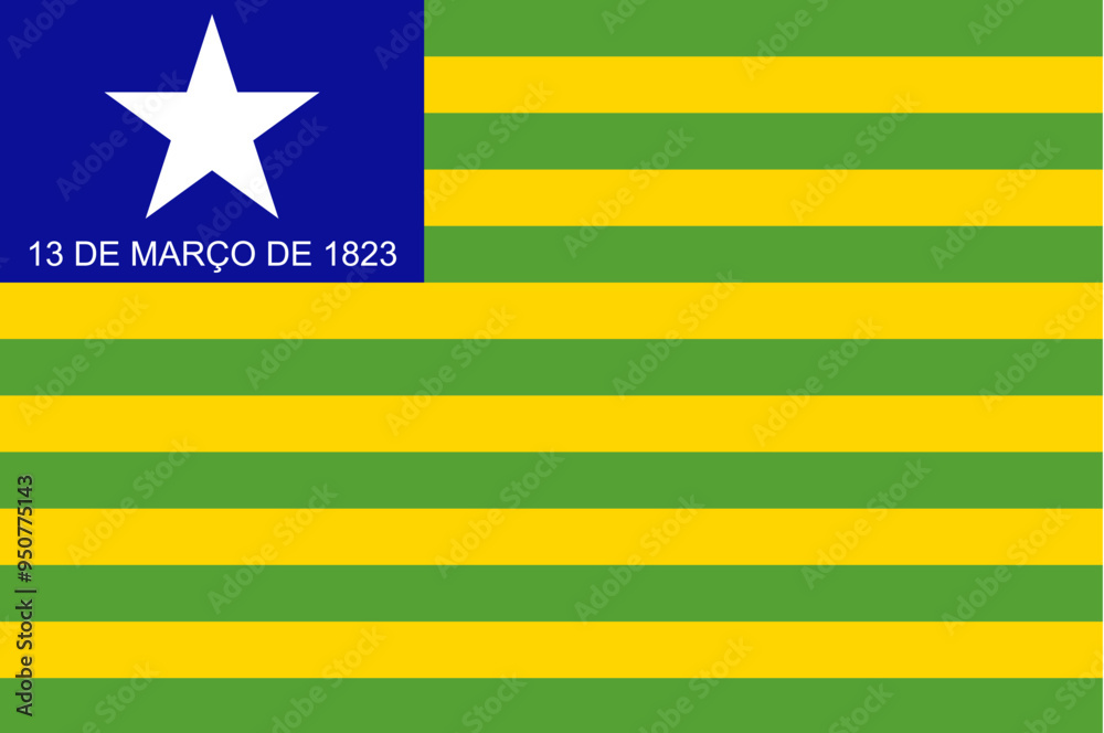 Wall mural flag of piaui state (federative republic of brazil, piauí)