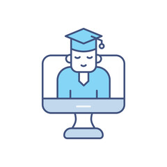 Online Graduation vector icon