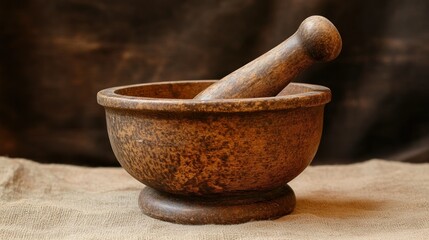 Wooden Mortar and Pestle