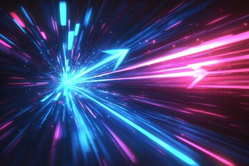 Abstract motion speed glowing effect background created with Generative AI
