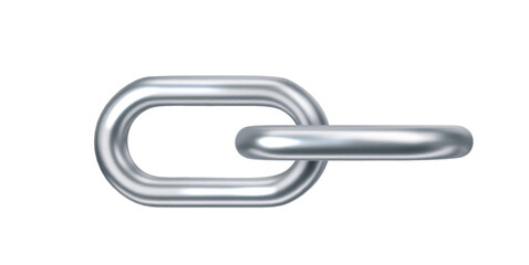 Silver chain realistic. Geometric element of gold 3d vector. PNG Futuristic 3D shape vector of chrome element