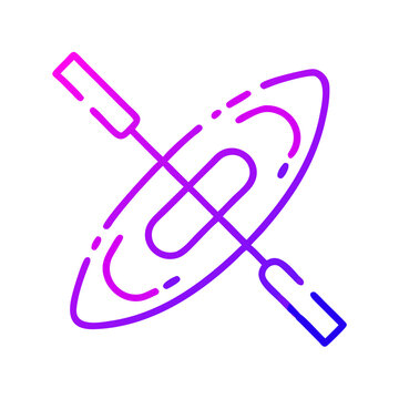recommend clip art: Neon Gradient Kayak Paddle on Grey Vector Illustration for Outdoor Recreation and Adventure