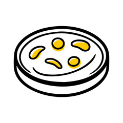 Fototapeta premium Petri dish hand-drawn vector illustration microbiology laboratory research science editable