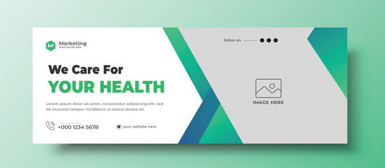 Medical healthcare Facebook cover and social media web banner design template