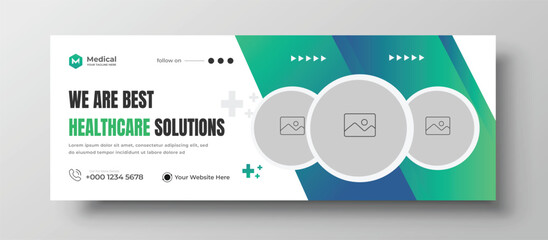 Medical healthcare Facebook cover and social media web banner design template