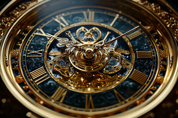 A close-up of a clock's hands moving slowly in a circular motion, producing a calming and hypnotic effect. Concept of time and visual calmness.