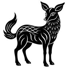 silhouette of a fox vector silhouette illustration with white background 