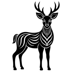 deer illustration vector silhouette illustration with white background 