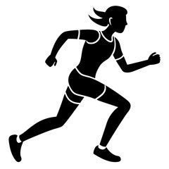 running silhouette vector silhouette illustration with white background 