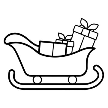 recommend clip art: christmas shopping cart line art