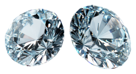 PNG Sparkling diamonds on white background