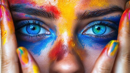 Individuals using colors and shapes for emotional expression in art