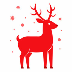 christmas deer red reinder with white background