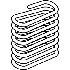 Prismatic springs of non-circular coil shape. Vector outline illustration.