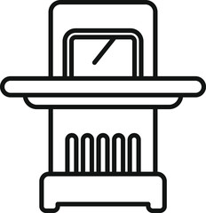 Metal detector gate standing on white background, line style icon