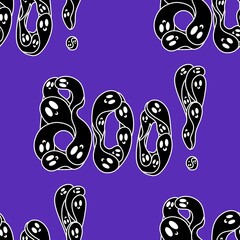 Halloween ghost seamless cartoon pattern for wrapping paper and fabrics