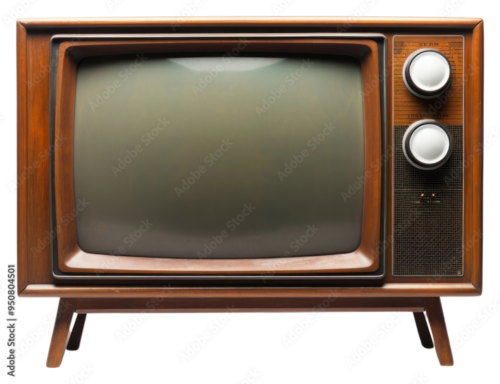 Wall mural PNG Vintage wooden television set