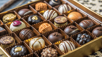 Box of varoius delicious chocolates