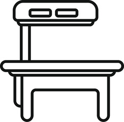 Medical examination table with lamps for examining patients by professional doctor