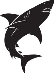 Black and white shark silhouette design