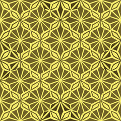 Abstract geometric pattern with lines, snowflakes. A seamless vector background. White and gold texture. Graphic modern pattern