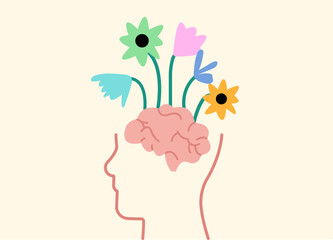 Mental health selfcare love emotions illustration