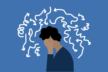 Pain trauma forgetfulness mental health illustration