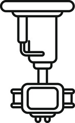 Medical lamp hanging from the ceiling in surgery room icon outline vector