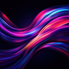 Naklejka premium Vibrant Abstract Light Waves with Neon Colors and Dynamic Motion Effect