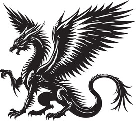 A dragon silhouette design