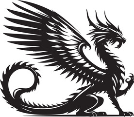 A dragon silhouette design