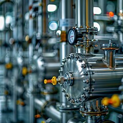 Fototapeta premium Detailed View of Filtration Mechanism and Gauges