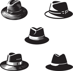 Black and white hat silhouette design