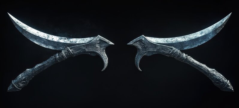 A pair of twin daggers forged from quicksilver