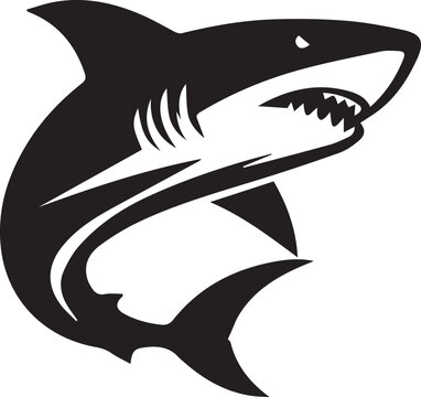 Black and white shark silhouette design