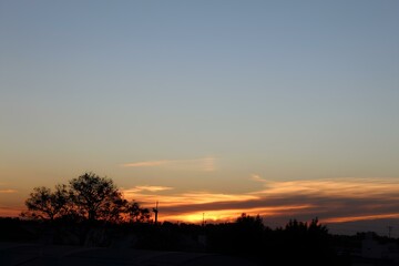 sunset over the city