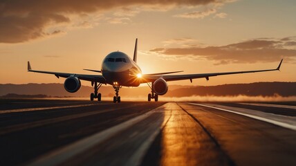 A Plane Taking Off At Sunset 6