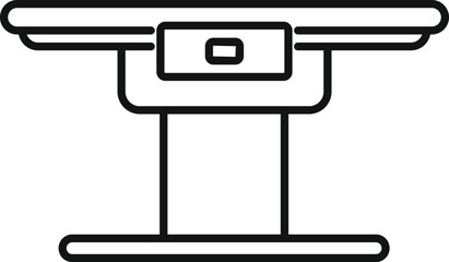 Adjustable desk for standing up working icon in outline style isolated on white background