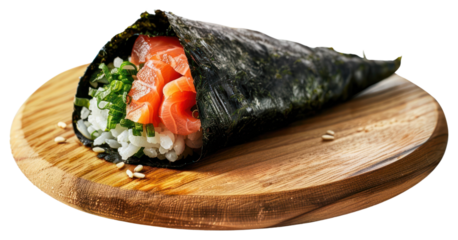 PNG Fresh salmon sushi cone