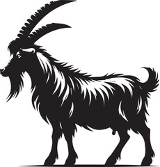 Black and white goat silhouette design