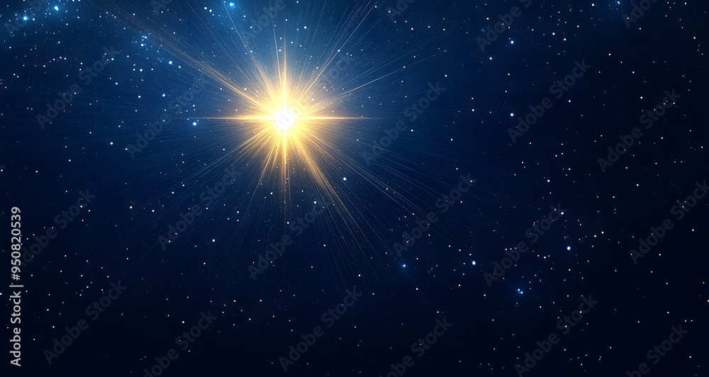 Wall mural star of jesus with rays of light. christmas star of the nativity of bethlehem, nativity of jesus chr