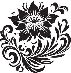 Black and white flower silhouette design