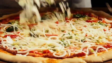 An expert cooks a mouthwatering homemade pizza, layering fresh ingredients like tomatoes and spinach in a warm kitchen. The process reveals tips for perfecting pizza.