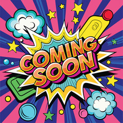 Fototapeta premium Coming Soon Poster Template image banner png icon vector 