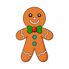 Christmas Gingerbread Man with white background